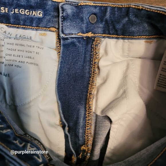 American Eagle Jeans 0 S Dream Jegging Super Hi Rise Medium Wash Tummy Control - Picture 5 of 13